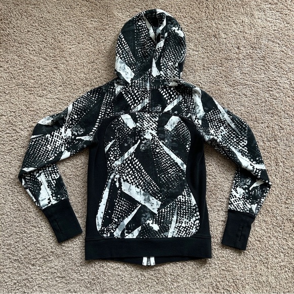 Lululemon Scuba Hoodie 3 Full Zip Black White Static Mist Jacket Size 6 - Picture 11 of 16